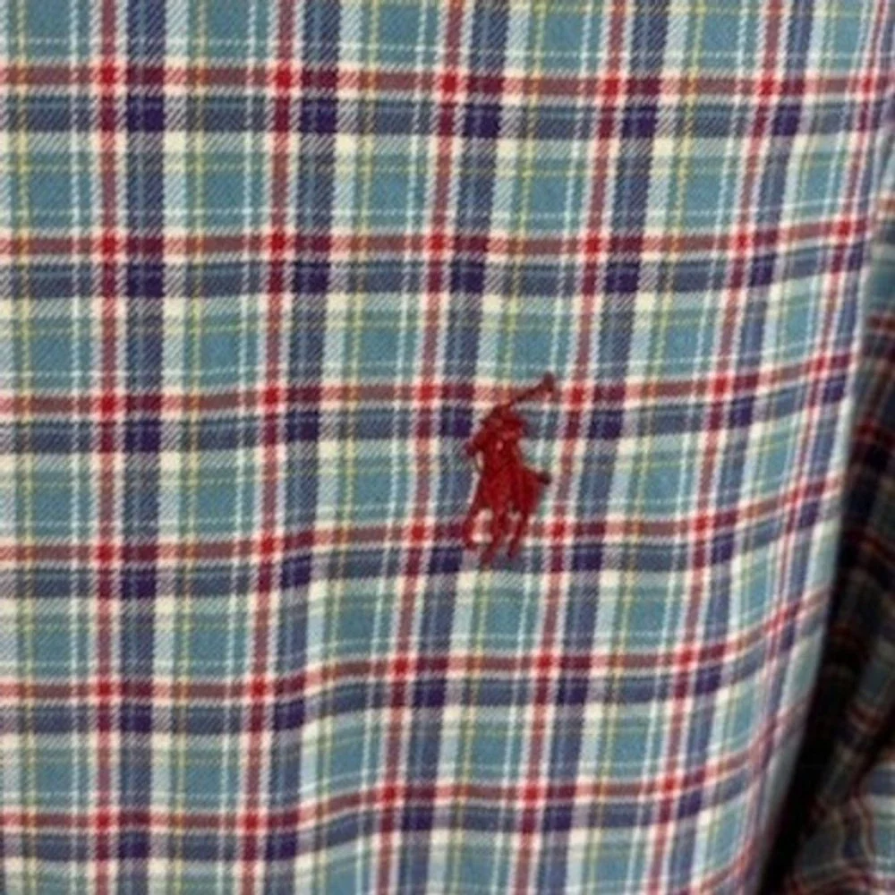 Ralph Lauren Men's Size Medium Plaid‎ Classic Fit Flannel Button Down Shirt